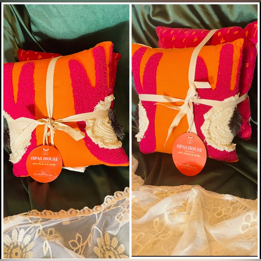 Opalhouse Vibrant Orange and Pink Holiday Pillows